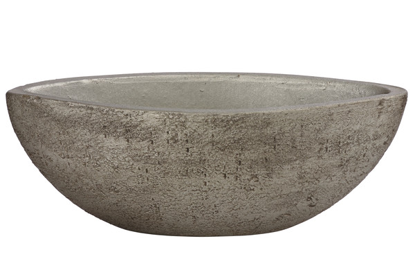 Dehner Keramik-Jardiniere Kane, oval, braun, ca. B36/H13/T13 cm