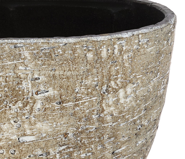 Dehner Keramik-Jardiniere Lana, oval, braun, ca. B30/H17/15 cm