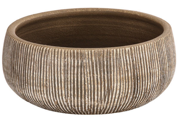 Dehner Keramik-Schale Isolde, bauchig, braun, ca. Ø24/H12 cm