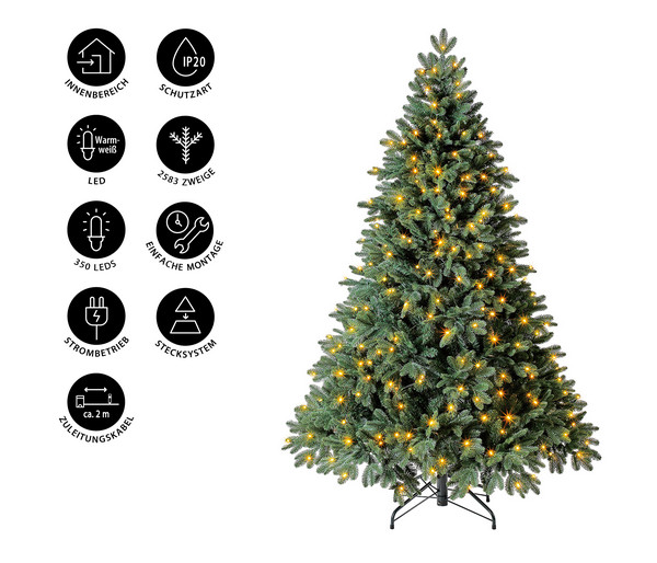 Dehner künstlicher LED-Weihnachtsbaum Alva, ca. H180 cm