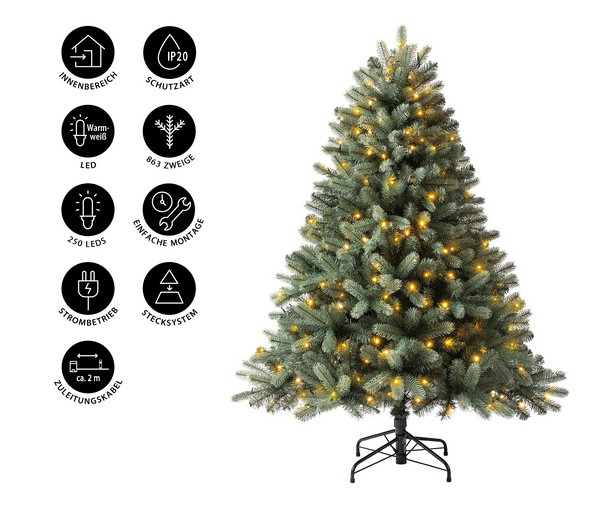 Dehner künstlicher LED-Weihnachtsbaum Finja, ca. H150 cm