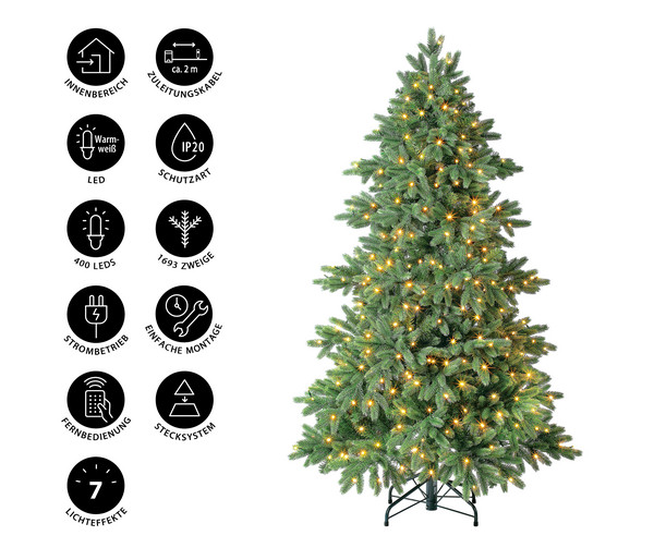 Dehner künstlicher LED-Weihnachtsbaum Lyra, ca. H180 cm