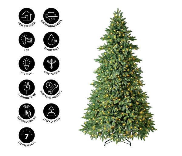 Dehner künstlicher LED-Weihnachtsbaum Lyra, ca. H240 cm