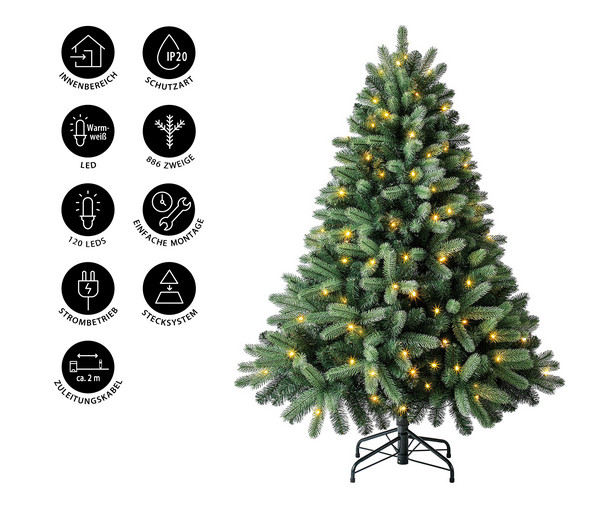 Dehner künstlicher LED-Weihnachtsbaum Stellan, ca. H150 cm