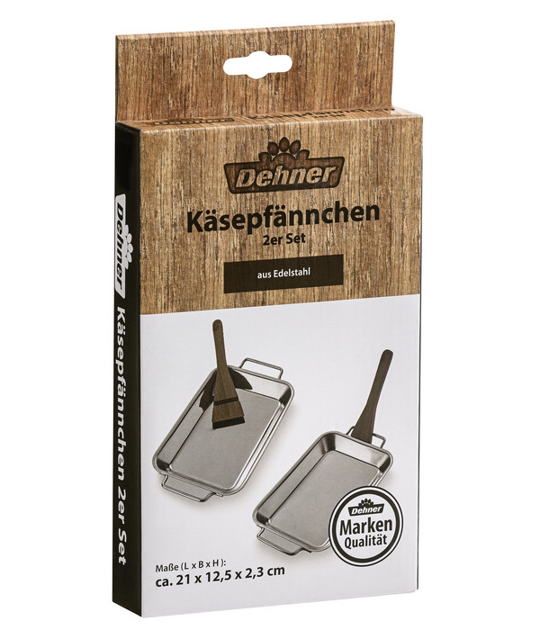 Dehner Käsepfännchen, ca. B12,5/H2,3/T21 cm, 2er-Set