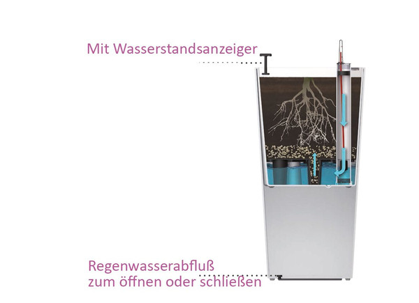 Dehner Kunststoff-Topf Elise, konisch, glänzend, inkl. Bewässerungssystem