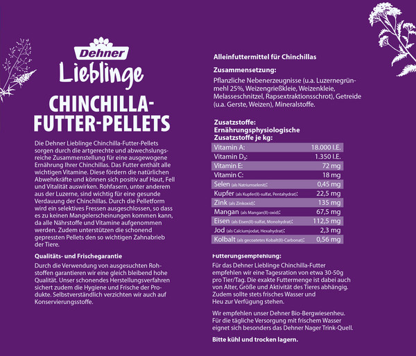 Dehner Lieblinge Chinchilla-Futter-Pellets, 5 kg