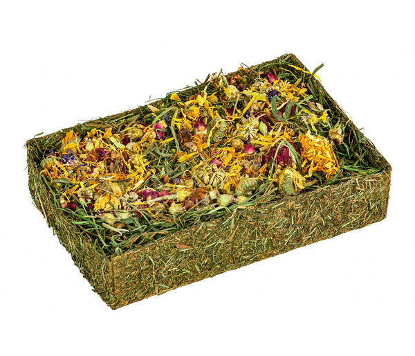 Dehner Lieblinge Heu-Kiste mit Blüten, 100 g