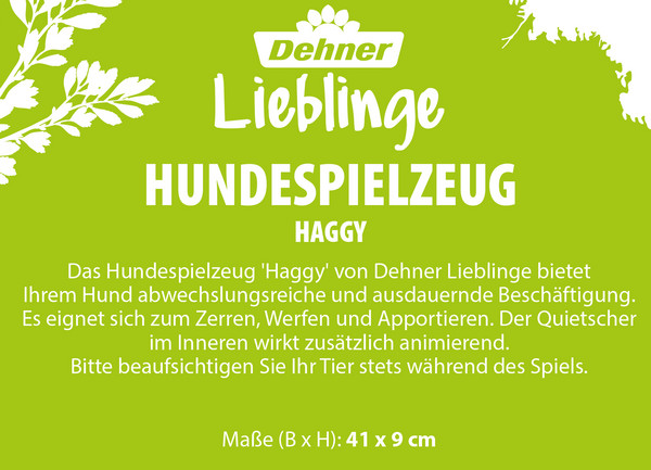 Dehner Lieblinge Hundespielzeug Haggy, ca. B41/H9 cm