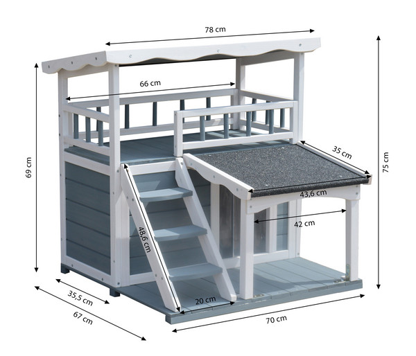 Dehner Lieblinge Katzenhaus Maison, ca. B78/H75/T73 cm