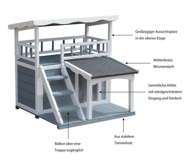 Dehner Lieblinge Katzenhaus Maison, ca. B78/H75/T73 cm