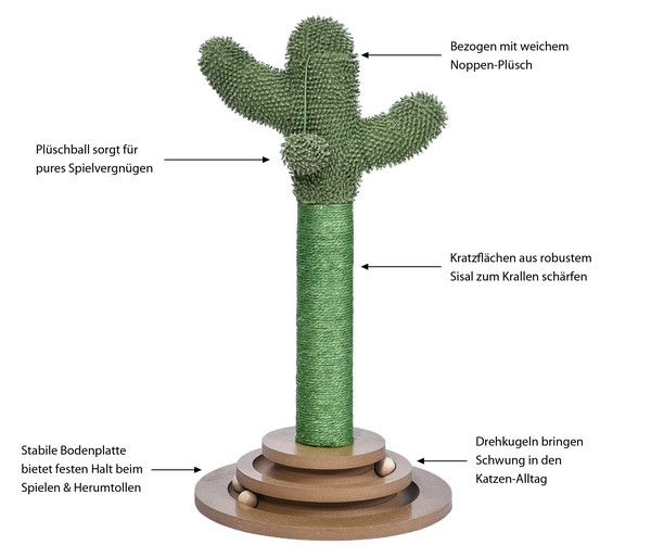 Dehner Lieblinge Kratzbaum Cactus, grün, ca. Ø32/H60 cm