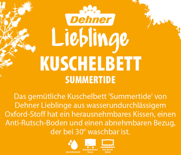 Dehner Lieblinge Kuschelbett Summertide, rechteckig, grau/grün