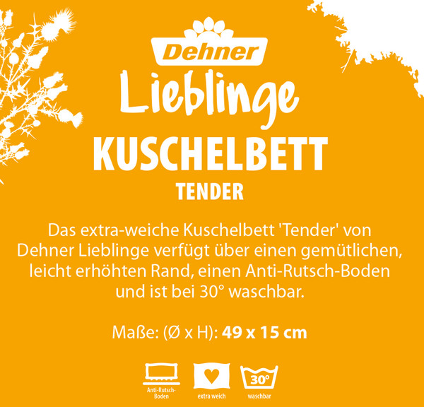 Dehner Lieblinge Kuschelbett Tender, rund, grau