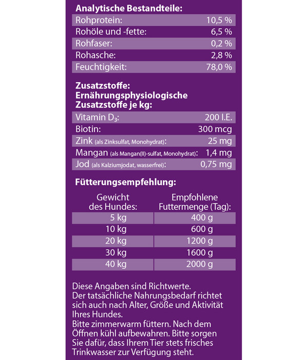 Dehner Lieblinge Nassfutter für Hunde Senior, Geflügel & Lamm, 400 g/800 g