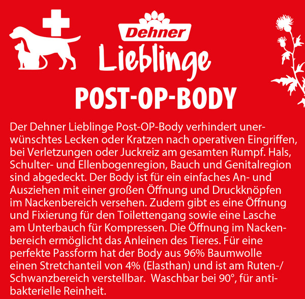 Dehner Lieblinge Post-OP-Body, schwarz