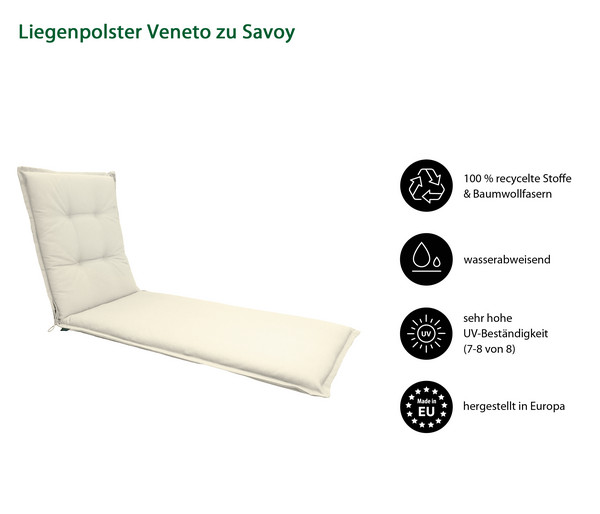 Dehner Liegenauflage Veneto für Gartenliege Savoy, ca. B57/H6/T178 cm
