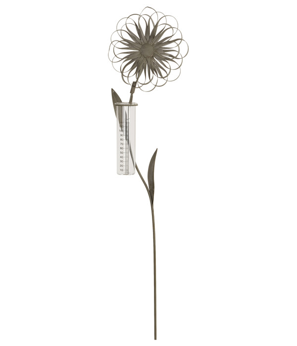 Dehner Metall-Regenmesser Blume am Stab, ca. H110 cm