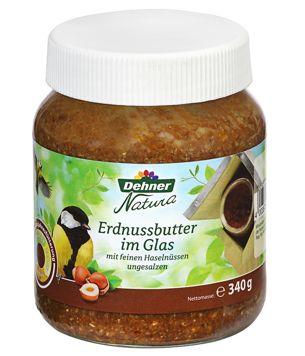 Dehner Natura Erdnussbutter im Glas, Haselnuss, 8 x 340 g