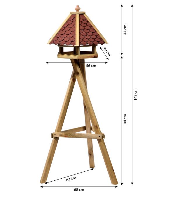 Dehner Natura Futterhaus Alpbach, inkl. Ständer Ellmau, ca. B68/H148/T62 cm