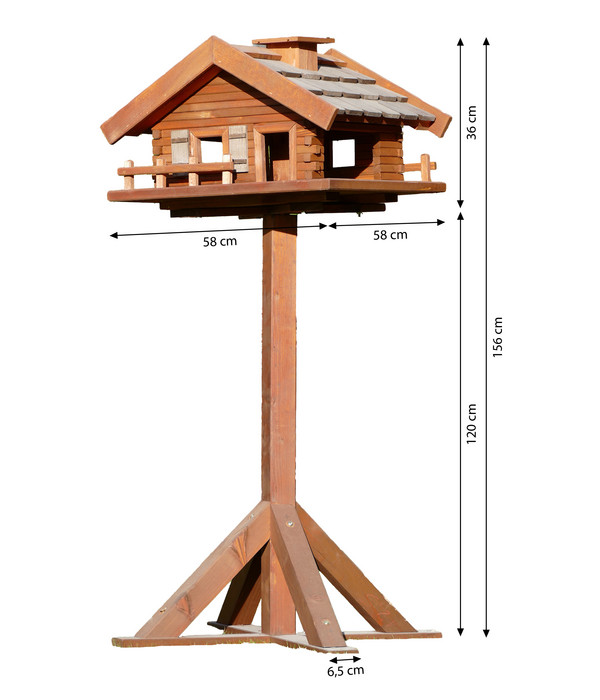 Dehner Natura Futterhaus Bergblick XL, inkl. Ständer, ca. B58/H156/T58 cm