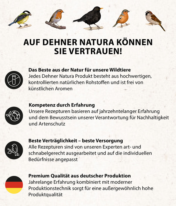Dehner Natura Premium Wildvogelfutter Gourmet Blocks mit Mehlwürmern, 6 Stk á ca. 90 g
