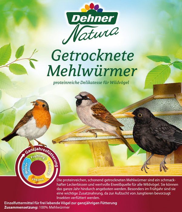Dehner Natura Wildvogelsnack Getrocknete Mehlwürmer