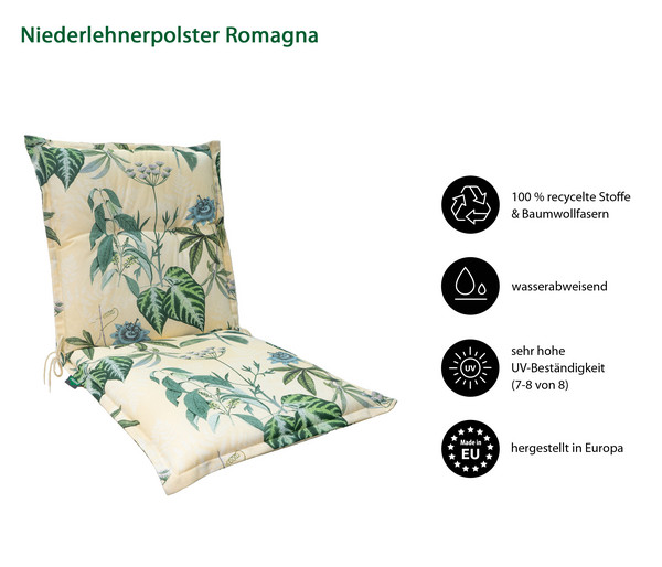 Dehner Niederlehnerauflage Romagna, ca. B50/H6/T50 cm