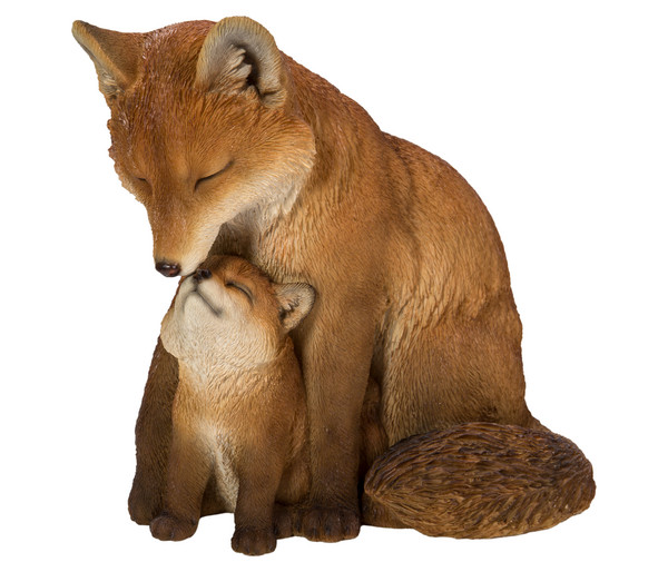 Dehner Polyresin-Fuchs mit Baby, ca. H24,5 cm | Dehner
