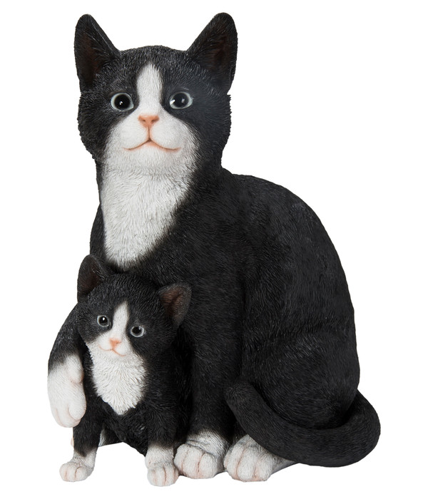 Dehner Polyresin-Katzenmutter mit Babykatze, ca. H25 cm