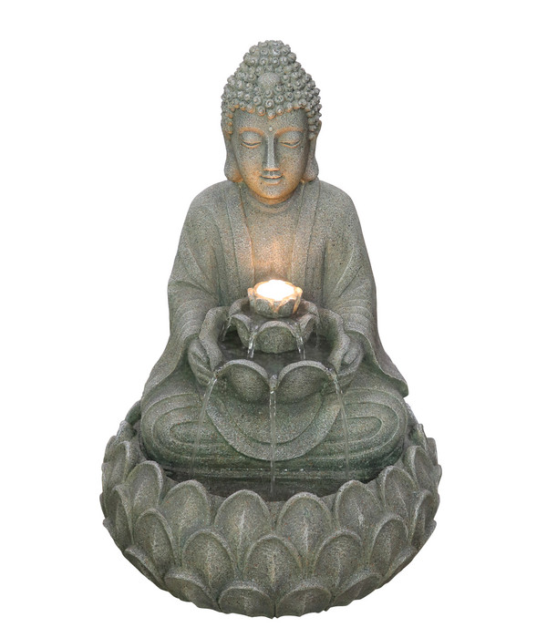 Dehner Polyresin-Solarbrunnen Yoga, ca. H55 cm