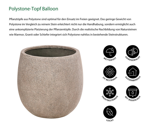 Dehner Polystone-Topf Balloon