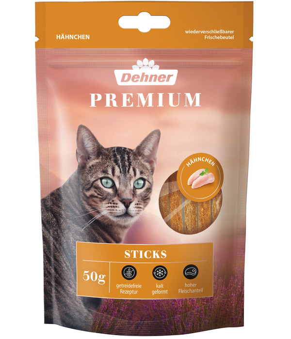 Dehner Premium Katzensnack Sticks, 50 g