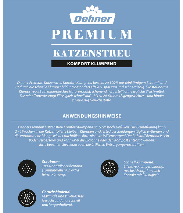 Dehner Premium Katzenstreu Komfort Klumpend, 10 l