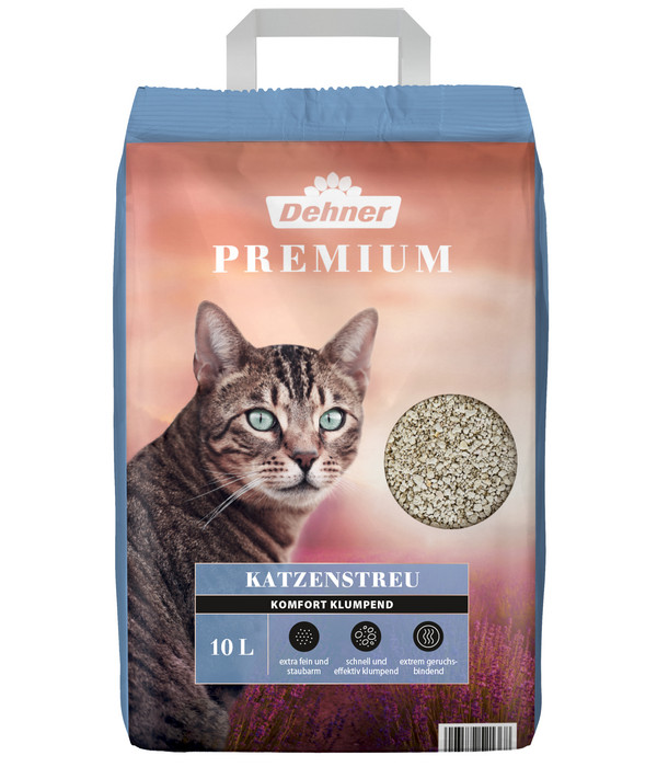 Dehner Premium Katzenstreu Komfort Klumpend, 3 x 10 l