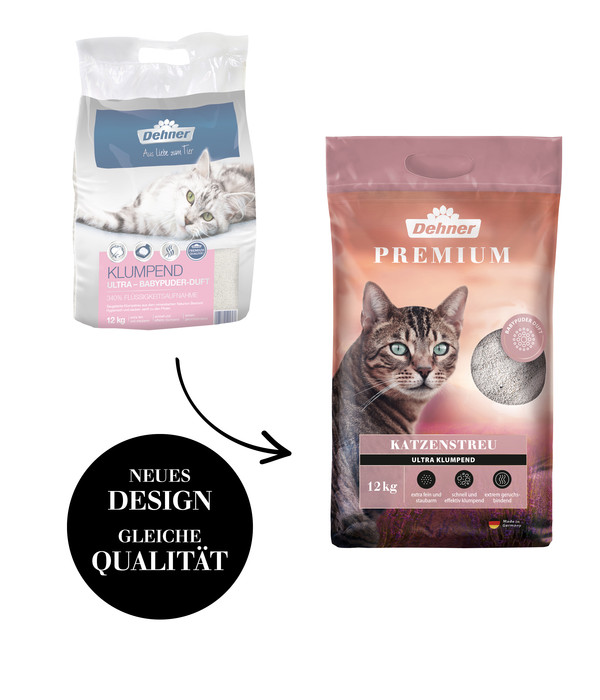 Dehner Premium Katzenstreu Ultra Babypuder-Duft, klumpend