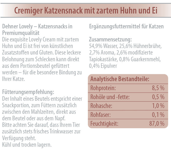 Dehner Premium Lovely Katzensnack Cream Mein Feinschmecker, 12 x 6 x 14 g