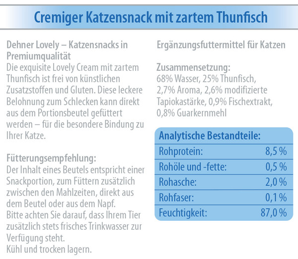 Dehner Premium Lovely Katzensnack Cream Mein Schleckermäulchen, 12 x 6 x 14 g