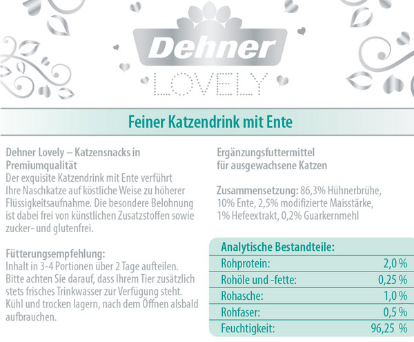 Dehner Premium Lovely Katzensnack Drink Für Beauties, Ente, 140 g