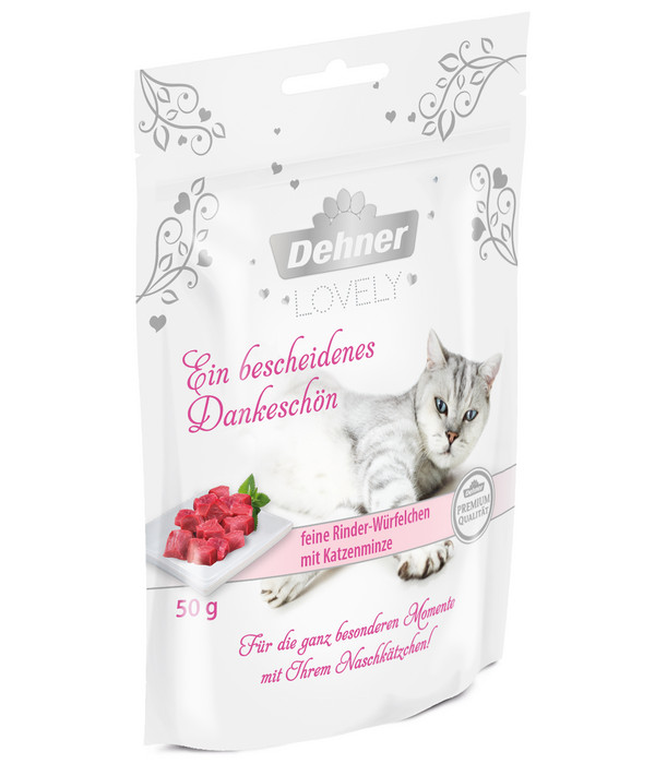Dehner Premium Lovely Katzensnack Ein bescheidenes Dankeschön, 12 x 50 g