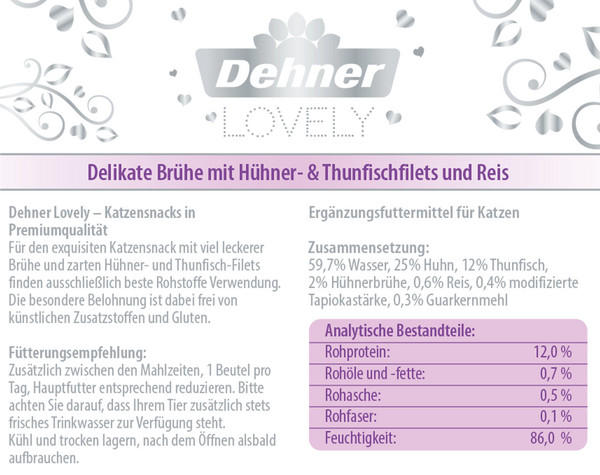 Dehner Premium Lovely Katzensnack Filets in Brühe Trautes Heim, 24 x 40 g
