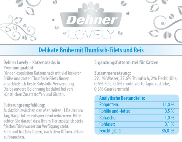 Dehner Premium Lovely Katzensnack Filets in Brühe Wohlfühl-Zone