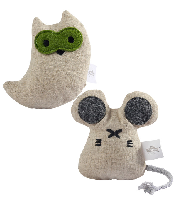 Dehner Premium Lovely Katzenspielzeug Set Mini-Eule & Maus