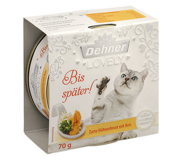 Dehner Premium Lovely Nassfutter für Katzen Bis später!, 70 g