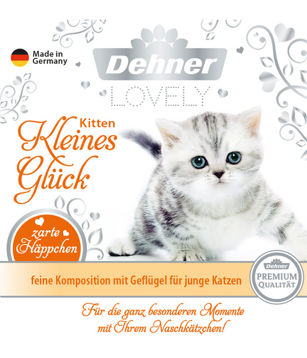 Dehner Premium Lovely Nassfutter für Katzen Kitten Kleines Glück, 100 g