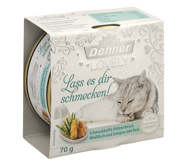 Dehner Premium Lovely Nassfutter für Katzen Lass es dir schmecken!, 70 g