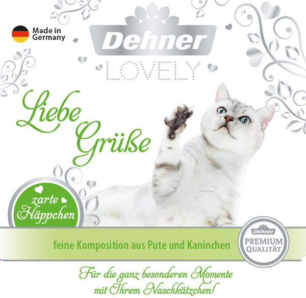 Dehner Premium Lovely Nassfutter für Katzen Liebe Grüße