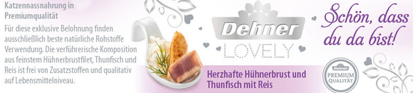 Dehner Premium Lovely Nassfutter für Katzen Schön, dass du da bist!, 70 g