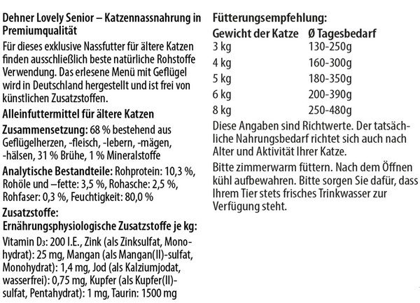 Dehner Premium Lovely Nassfutter für Katzen Senior Schöner Abend, 100 g