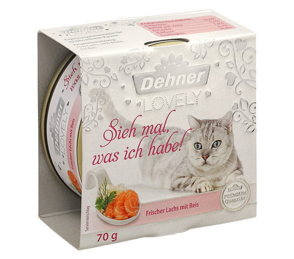 Dehner Premium Lovely Nassfutter für Katzen Sieh mal, was ich habe!, 70 g